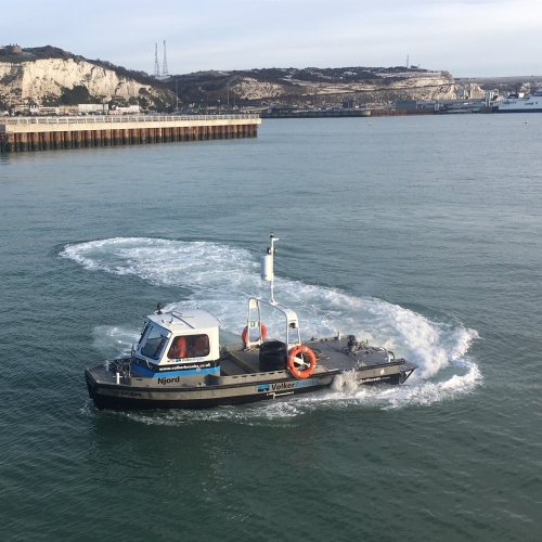 Safety boat on the sea