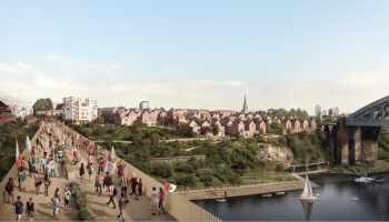 CGI of Wear high-level footbridge