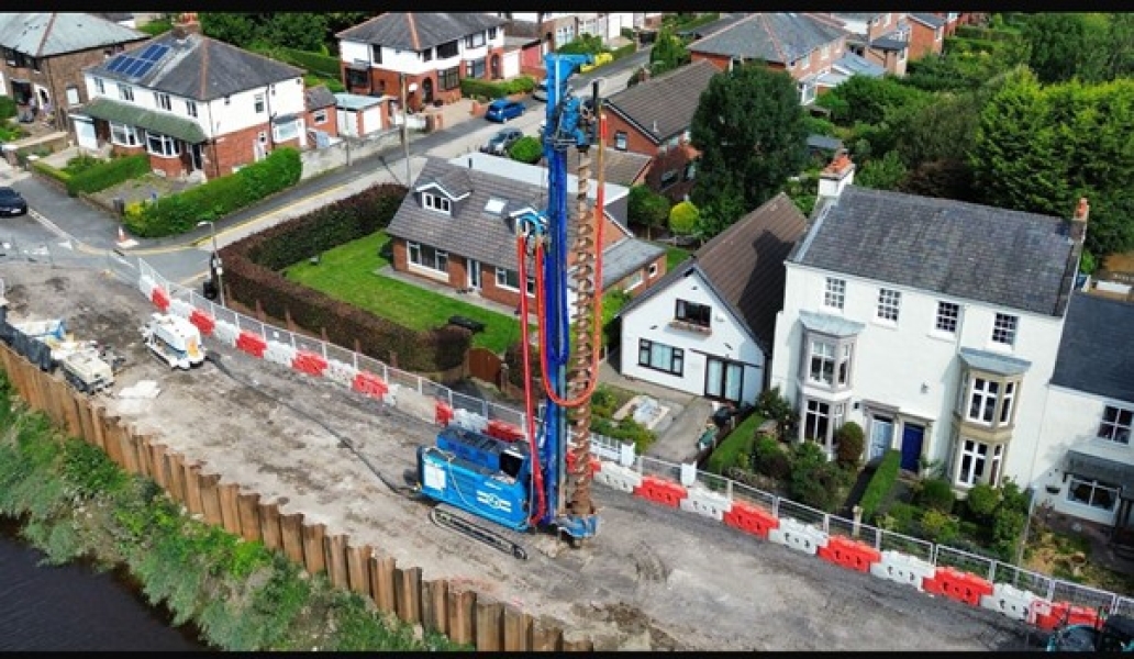 Piling rig on site at preston.