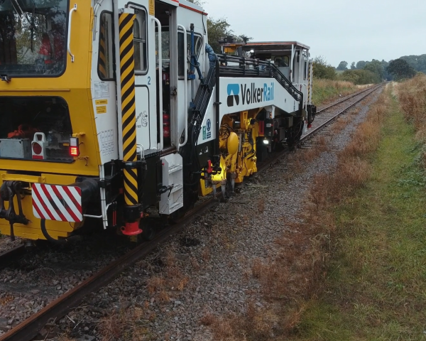 A Beaver tamper tamping track