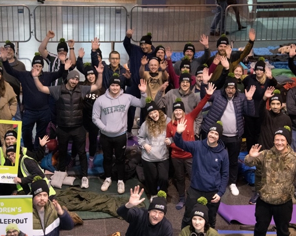A group of people at Railway Children's big sleepout